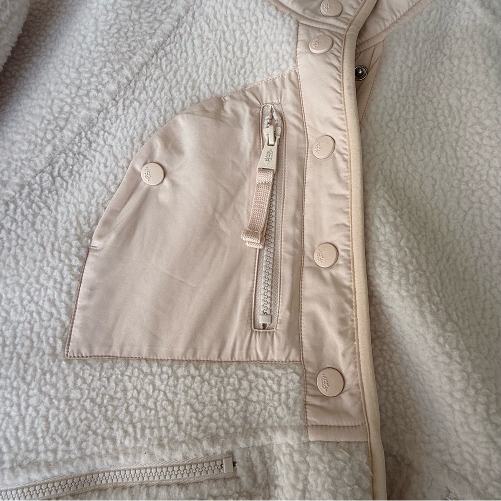 Movement by Free People Cream Hit The Slopes Fleece Jacket Size Large Oversized - Picture 10 of 16